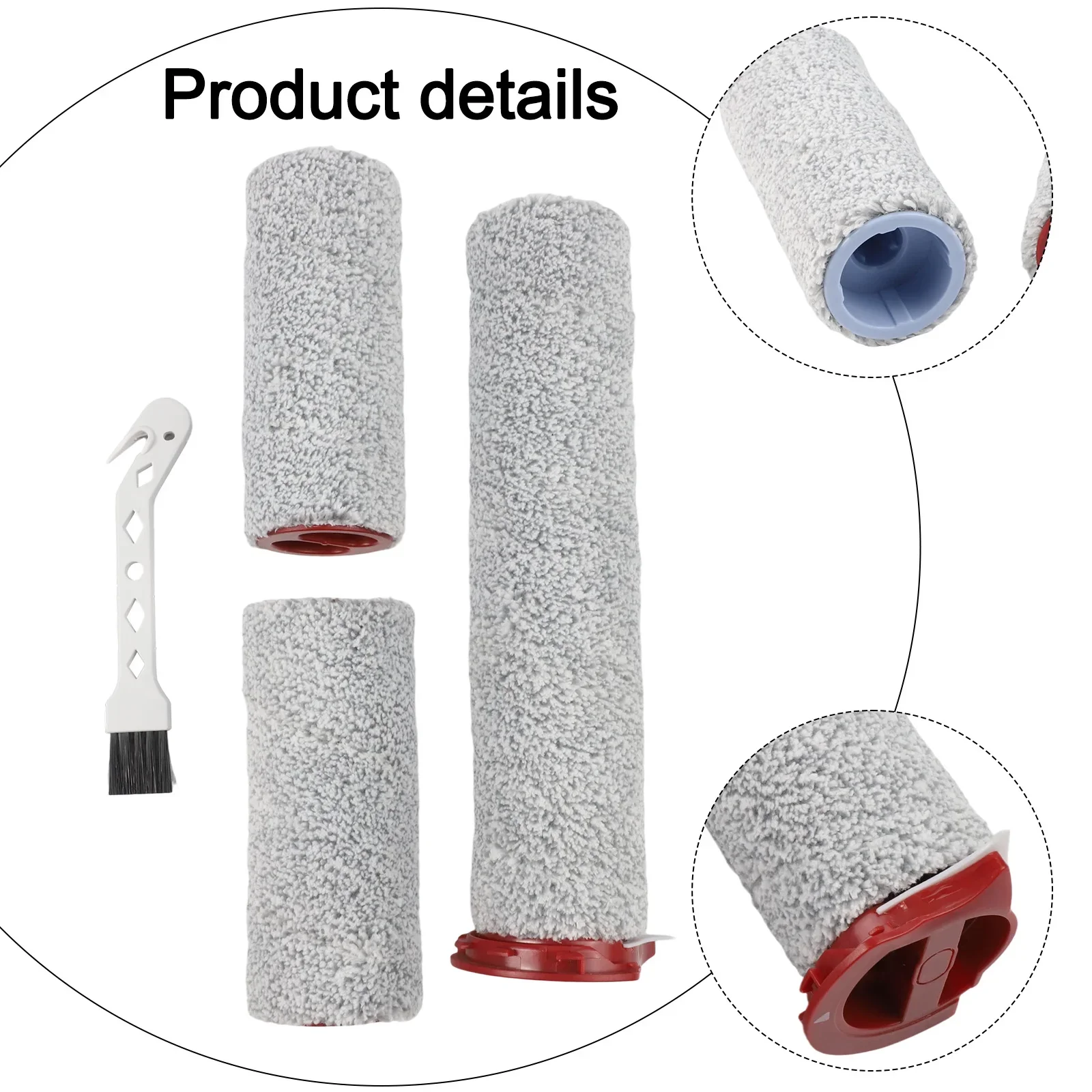 

For Dyad Pro Replacement Roller Brush Compatible With For Dyad Pro And For Combo Wet/Dry Vacuum Cleaners 4 Piece Set