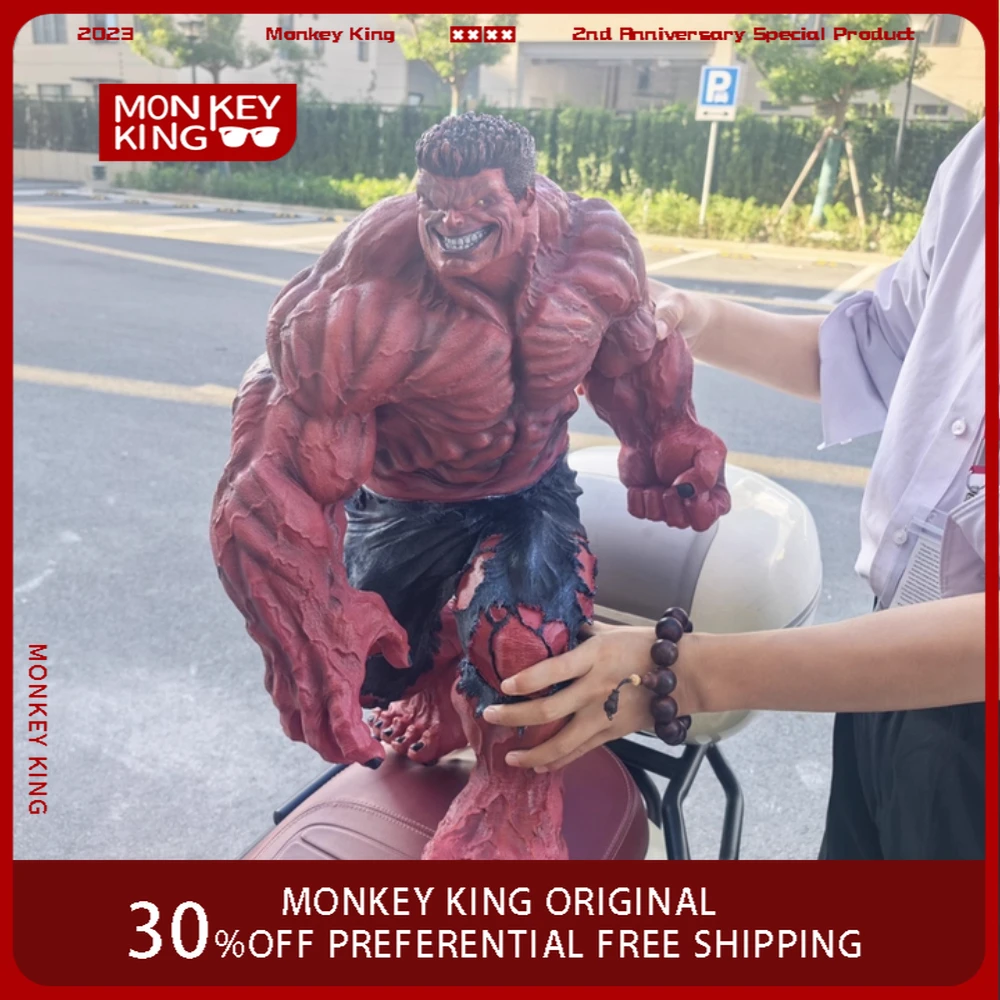 

70cm The Avengers Red Hulk Figure Evil Smile Model Resin Anime Action Series Desktop Ornaments Holiday Gifts Toys