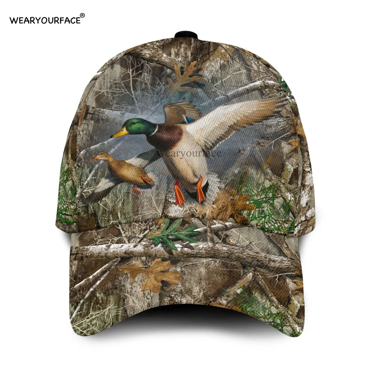 Duck Hunting Birds Walleye Fishing Wolf Baseball Cap Printed Snapback Hat Men Women Adult Sports Headwear Outdoor Sun Visor