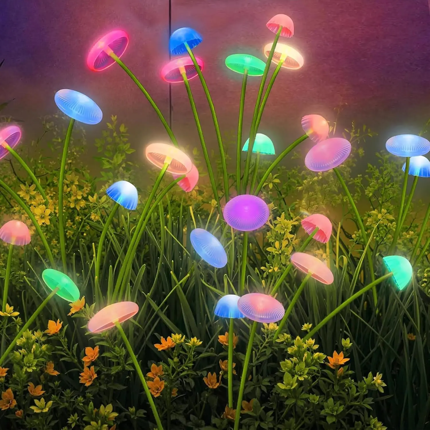 6-heads Solar LED Jellyfish Sway Lights Garden Decor Waterproof Outdoor Solar Pathway Light for Patio Balcony Yard Flowerbed