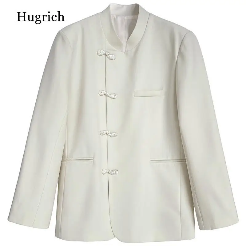 Retro Button Stand Collar Suit Coat Women\'s 2022 Spring New Chinese Style Designer Jacket Suit