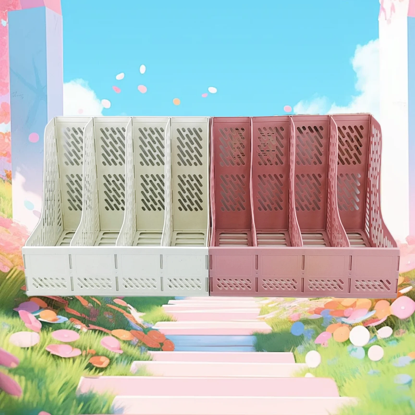 Bookshelf File Frame Bookshelf Desktop Bookshelf A4 Folder Storage Box Bookend File Rack Desk Information Storage Rack