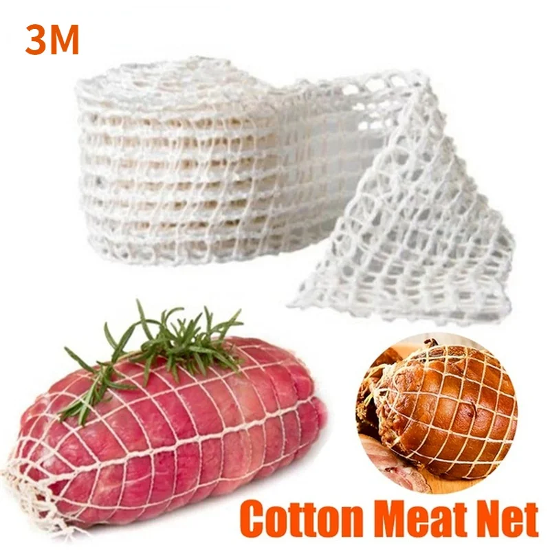 3 Meters Cotton Meat Net Ham Sausage Net Butcher\'s String Sausage Roll Hot Dog Sausage Casing Packaging Tools Meat Cooking Tool