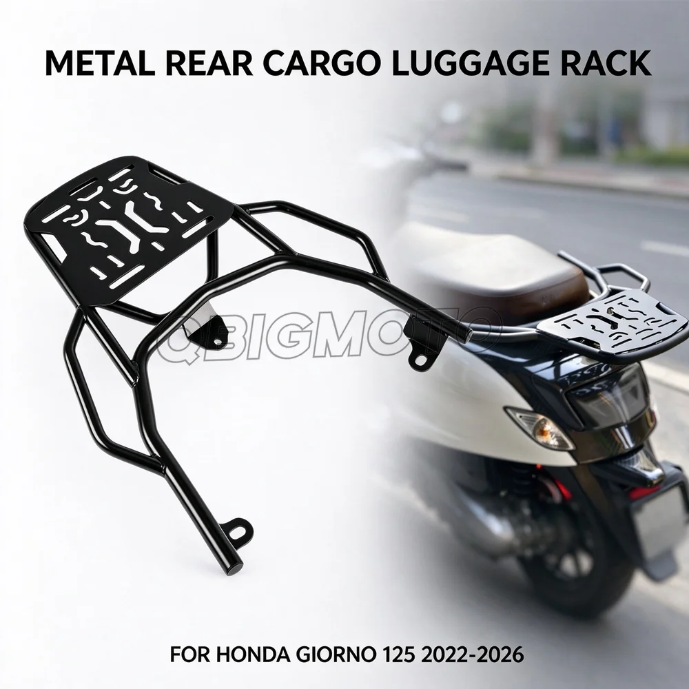 For Honda Giorno125 Giorno 125 2022 2023 2024 2025 2026 Motorcycle CNC Rear Luggage Rack Cargo Holder Shelf Accessories