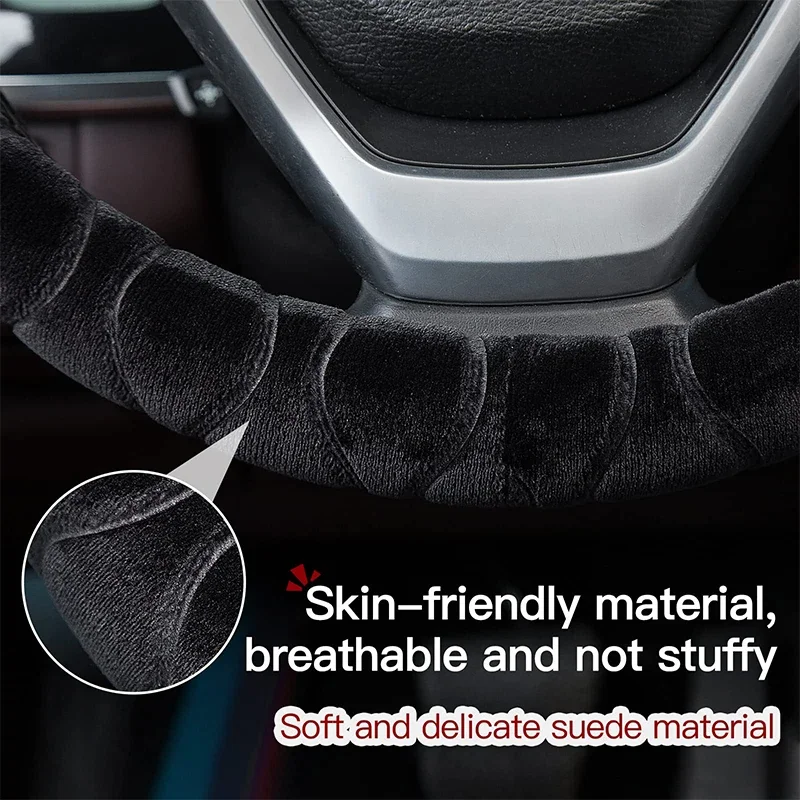Soft Winter Warm Plush Car Steering Wheel Cover Universal 37-38cm Steering Wheel Cover for Car Auto Interior Accessories 7Colors