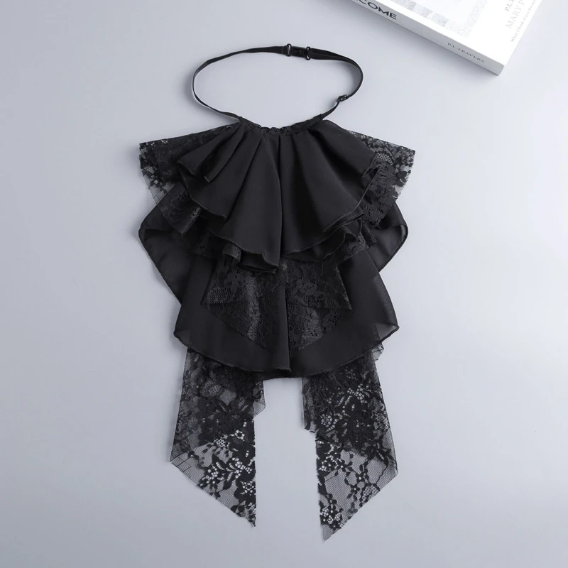 Multi Layered Lace Ruffled Fake Collar Detachable Decorative Collar Shirt Dress Party Neck Accessories