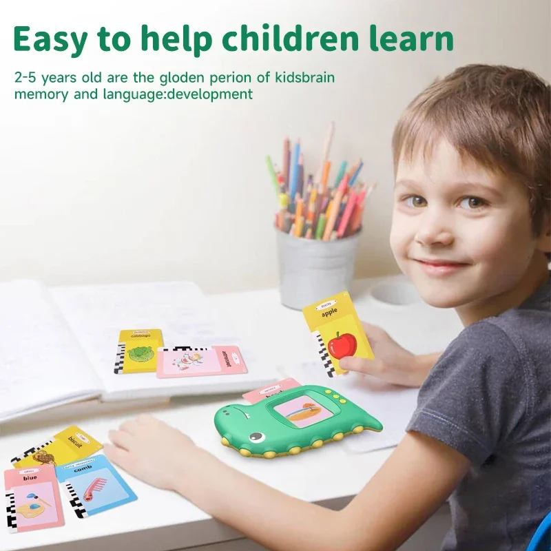 Kinderen Leren Machine Dinosaurus Flash Kaarten Machine Baby Jongens Meisjes Voorschoolse Leren Leesmachine Vroeg Educatief Speelgoed Cadeau