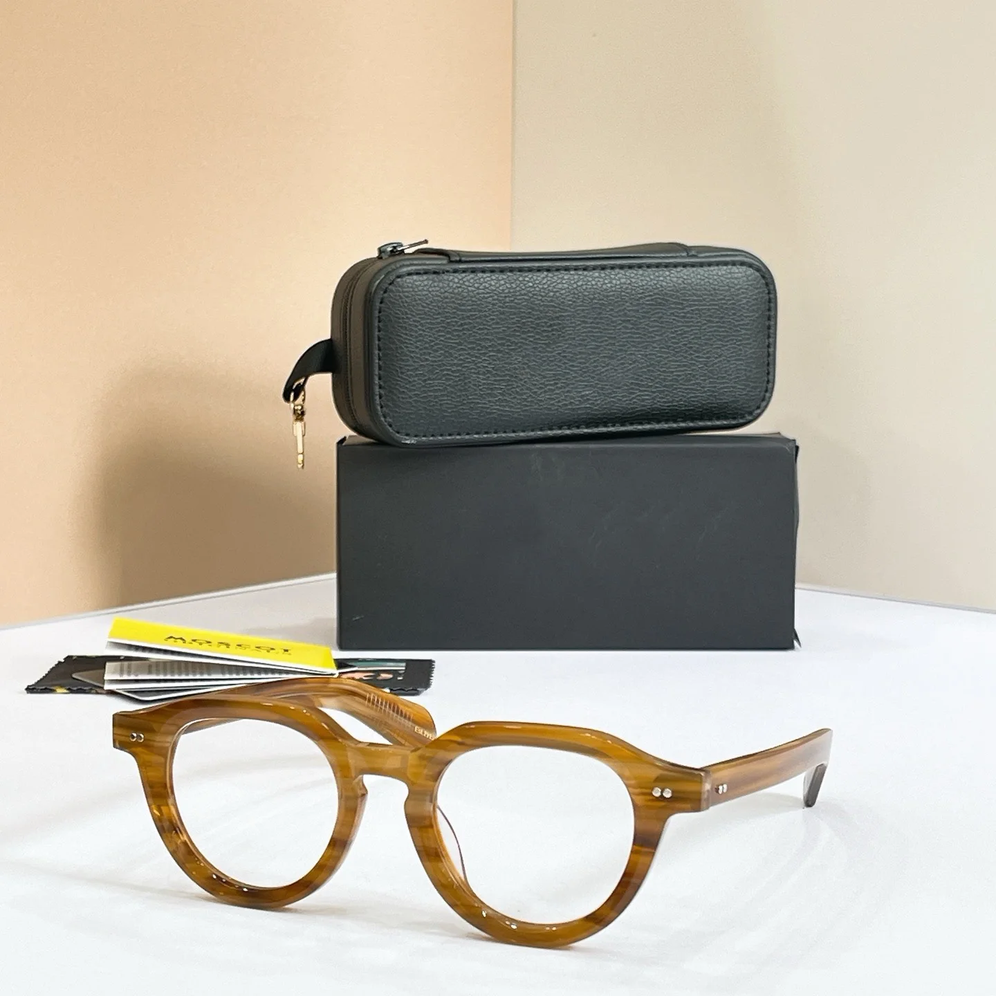 BAITSIM 48mm New York Design Acetate Fashion Spectacle Frame Men Women Unisex Prescription Progressive Eyeglasses