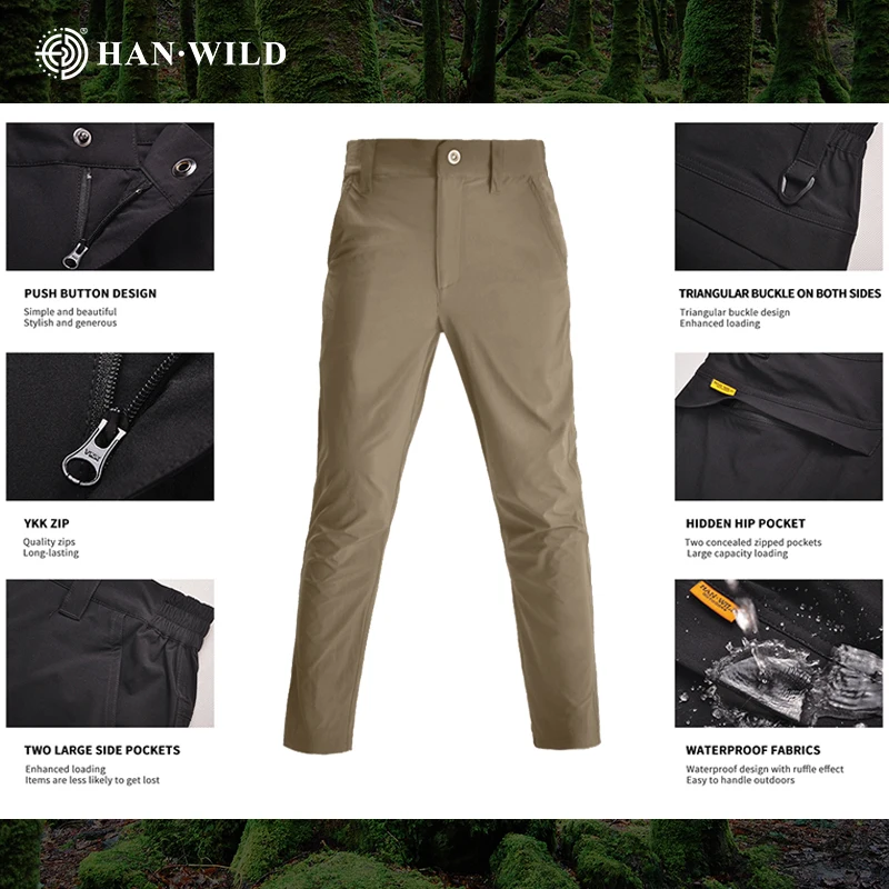 HAN WILD Man Casual Suits Quick Dry Solid Combat Shirts Outdoor Tactical Pants Men Tops Hunting Clothes Lightweight Uniform