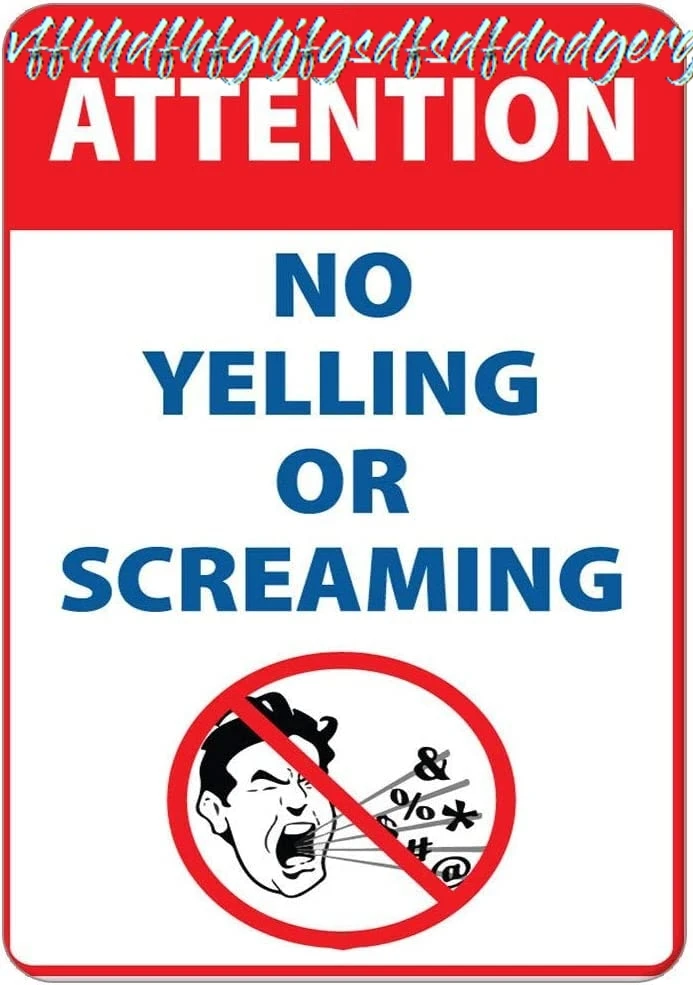 Metal Decor for Kitchen Antique Metal Sign Attention No Yelling Or Screaming Tin Sign Vintage Decoration Garage Home Garden sign