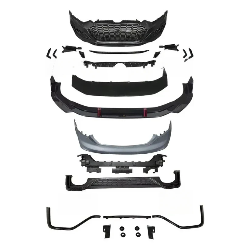 

Suitable ABS Front and Rear Bumper Set, Body Kit with Front Lip