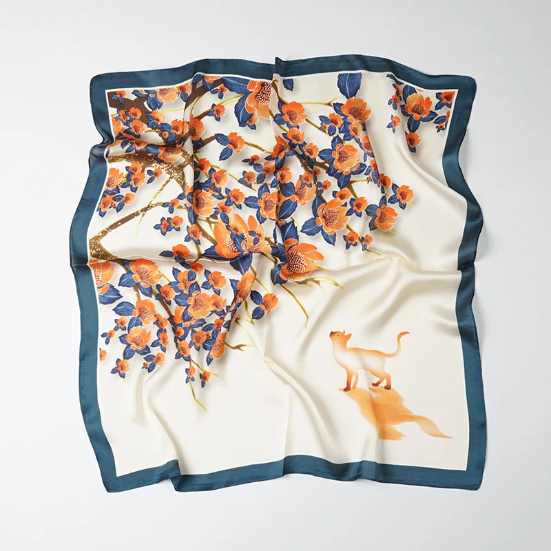 Luxury Printing Silk Scarf 70*70cm Square Bandelet Women's Silk Temperament Small Scarf Neck Decorative Wrap Fashion Scarves