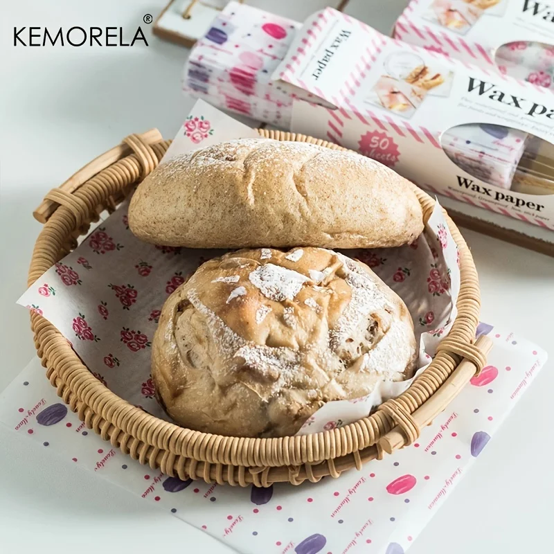 KEMORELA 50Pcs/Lot Wax Paper Food Wrappers Wrapping Paper Food Grade Grease Paper For Bread Sandwich Burger Oilpaper Baking Tool