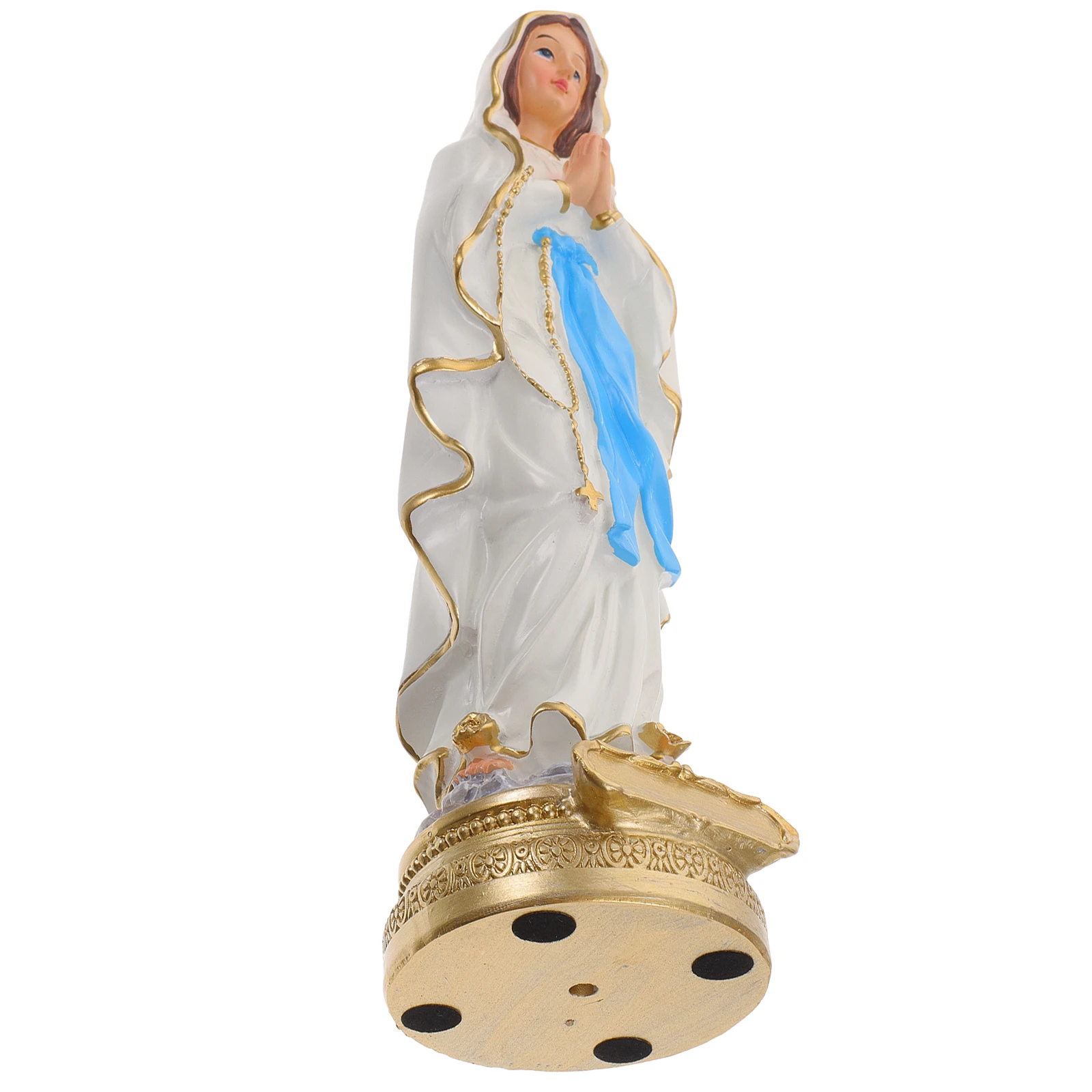 Virgin Statue Resin Decoration Desktop Adornment nament Religious Beliefs Safe Compact Size Long Time Use