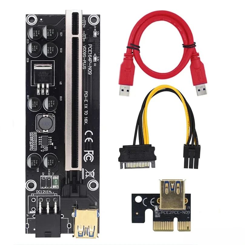 PCIE Riser Riser PCI Express X16 Temperature Voltage 6P USB Mining Riser For Video Card