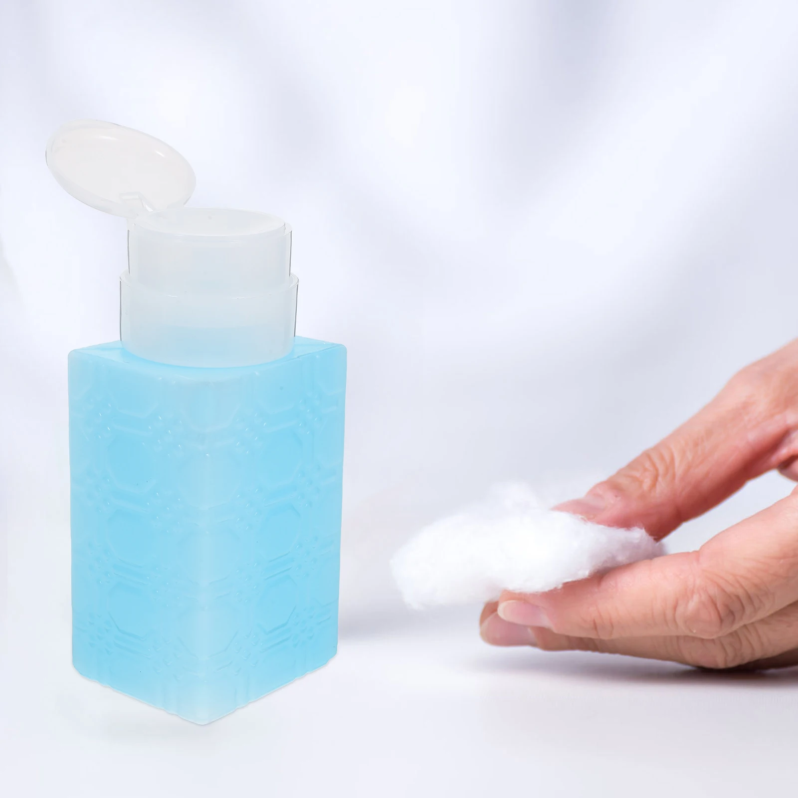 

Lotion Dispenser Squeeze Bottle with Pump Lock Plastic Bottles Makeup Remover Blue Travel