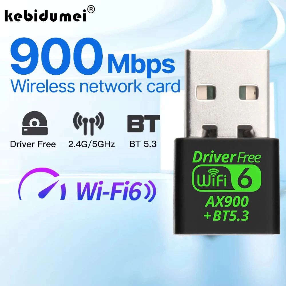 

WiFi 6 AX900 Bluetooth 5.3 Адаптер USB WiFi Сеть Беспроводной Wlan Приемник Двухдиапазонный 2,4G/5 ГГц Mini USB WiFi Dongle Драйвер Бесплатно