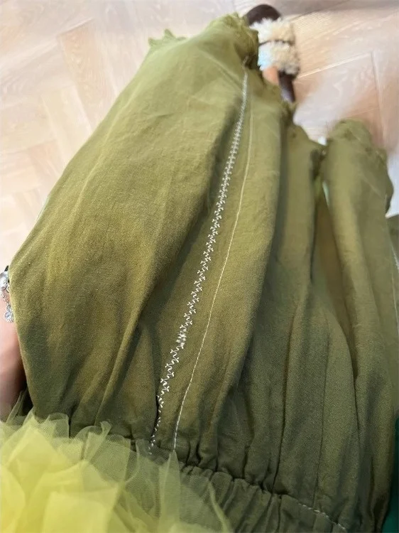 Spodnie z szerokimi nogawkami z haftem Ele, damskie, z wysokim stanem, luźne, codzienne spodnie-spódnica, koreański styl, do pracy, modne, na lato 2025