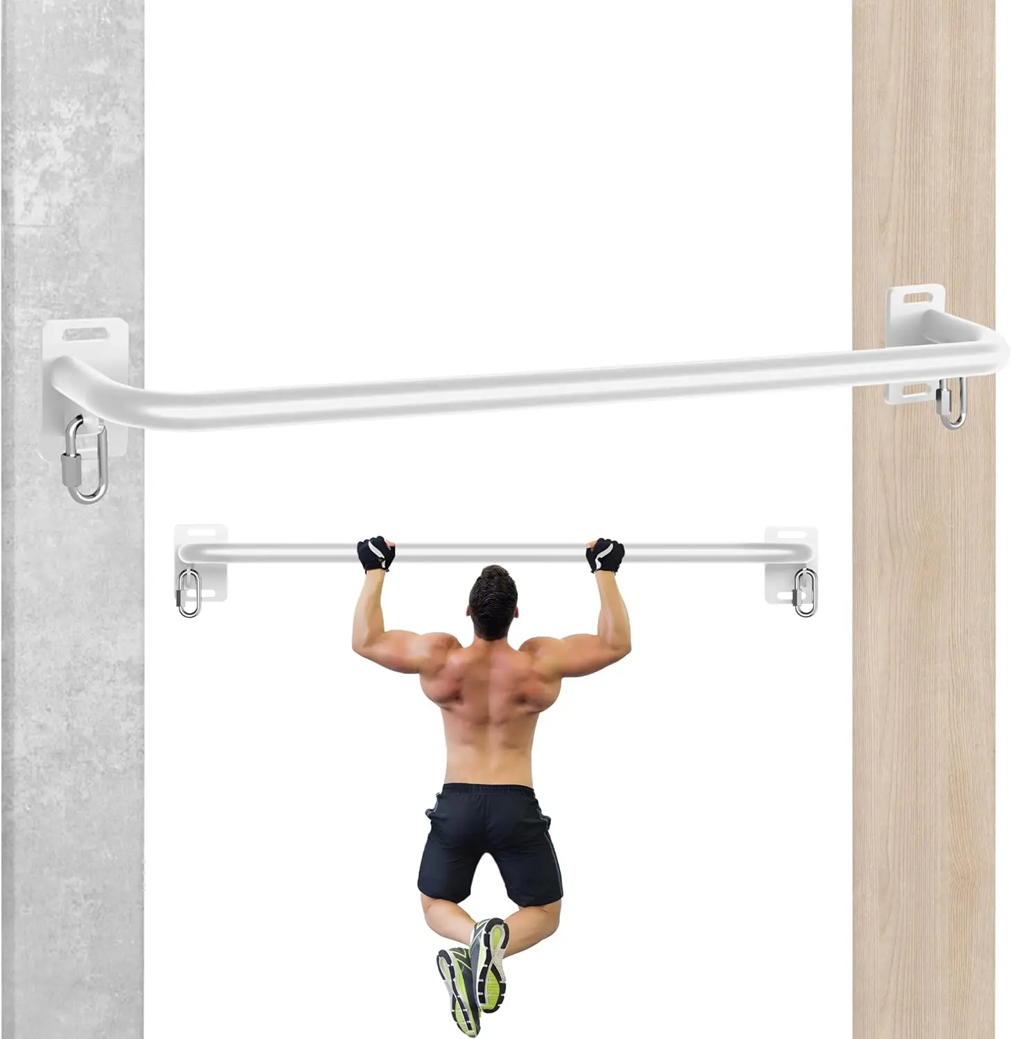 

Турник для подтягиваний 36 дюймов, усиленный, для крепления на стену/балку, нагрузка до 600 фунтов, с многопозиционной рукояткой, для использования в гараже и на балках подвала - универсальное решение