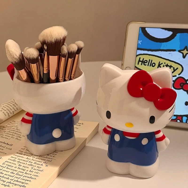 Hello Kitty My Melody-portalápices de dibujos animados, organizador de brochas de maquillaje, decoración de almacenamiento de escritorio, regalo de colección Kawaii para niña y niño