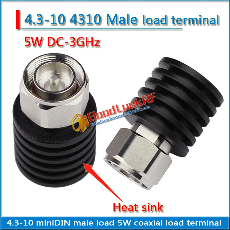 5W DC-3GHZ 4.3-10 miniDIN mini DIN 4310 Male load high-power coaxial Termination DUMMY load 50ohm heat sink low standing wave