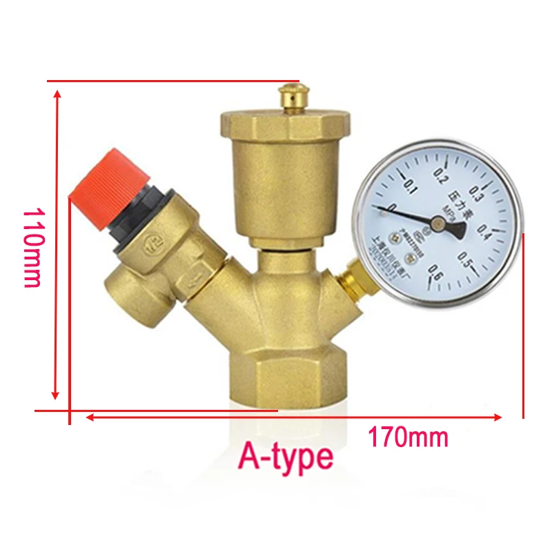 Brass automatic exhaust pressure relief valve, underfloor heating water distributor, boiler explosion-proof components