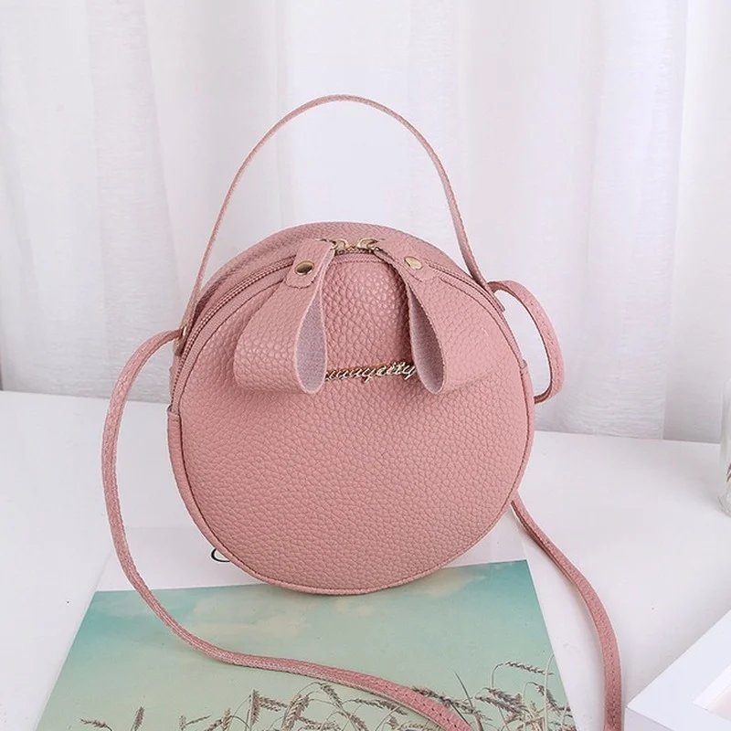 2019 New Fashion Women Bag Simple Circular Messenger Bag Female Mini Round Handbag PU Leather Ladies Crossbody Bag Bolsas