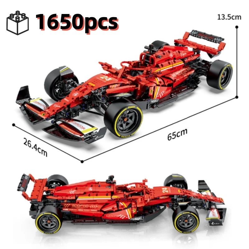 

Technical Red Super Car Building Blocks 1:8 Scale 1650pcs Mechanical Racing Model Educational Bricks Construction Holiday Gift