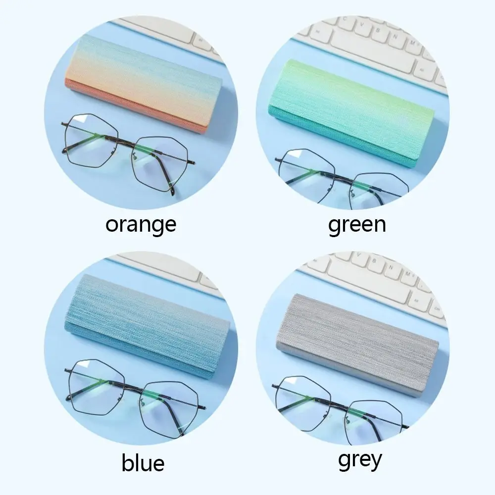 صندوق تخزين نظارات شمسية قوس قزح من الجلد الصناعي للرجال ، صندوق نظارات معدني ، كم واقي بسيط