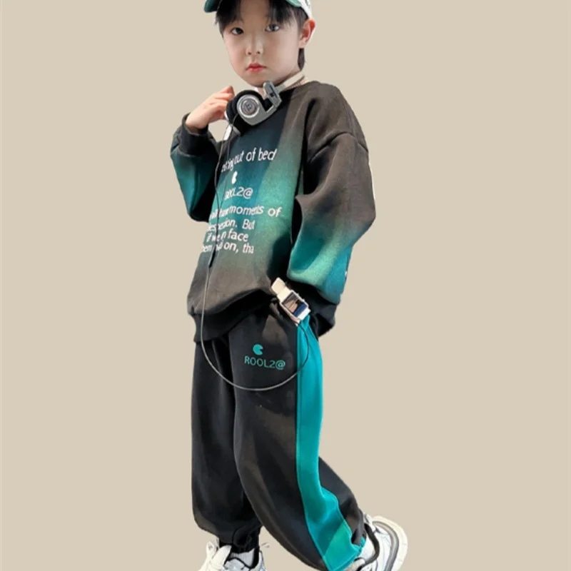 Boys Sweatshirts +Pants Kids Suits 2PCS/Set Cotton 2024 Graceful Spring Autumn Cotton Tracksuit Sport Christmas Gift Children Cl