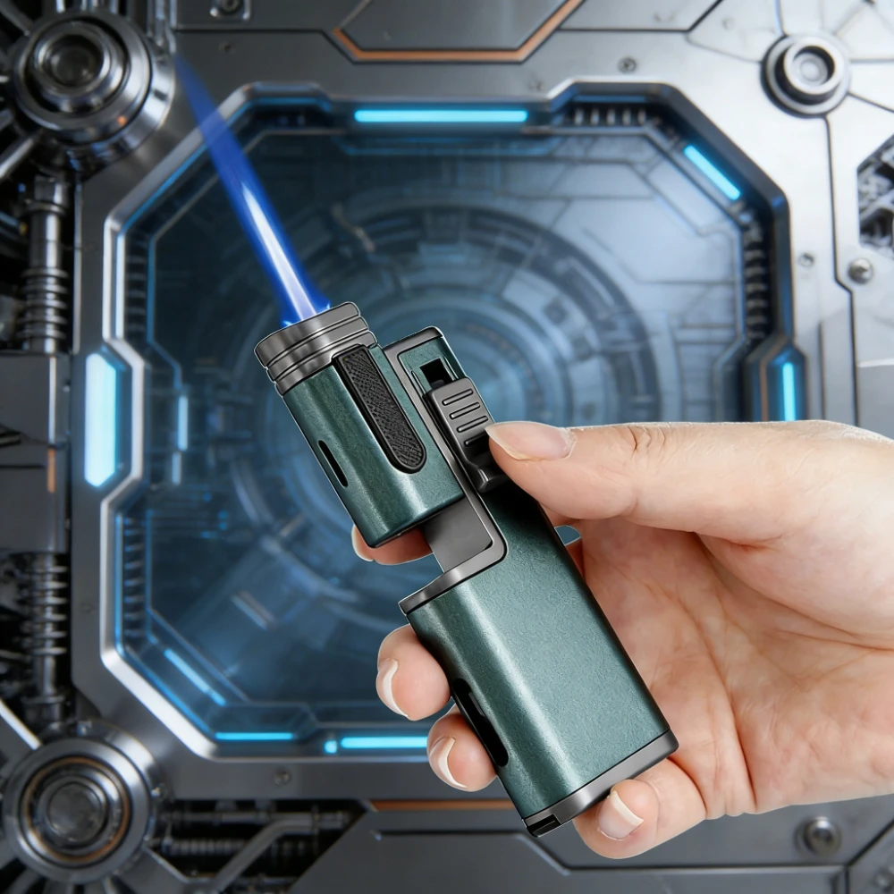 

JOBON Rotatable Nozzle Torch Lighter with Cigar Punch Windproof Refillable Butane Lighter Specially for Cigar Optional Gift Box