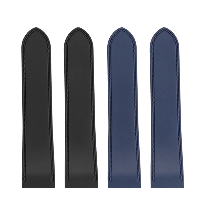 23 مللي متر 25 مللي متر حزام ساعة مطاطي عالي الجودة لساعة كارتييه الفرقة الرجالية سانتوس 100 سلسلة مشبك قابل للطي إكسسوارات أسود أزرق