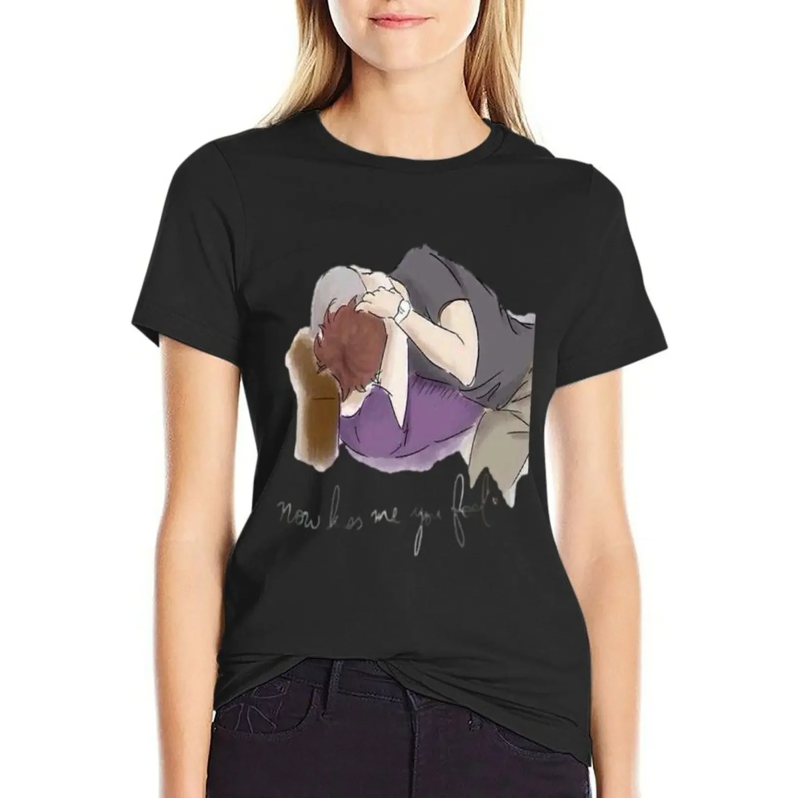 

Kiss me you fool T-Shirt tees animal print shirt for girls Aesthetic clothing funnys funny t shirts for Women