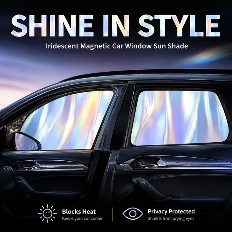 For Subaru OUTBACK ,Magnetic Side Window Sun Shade Titanium Silver Opaque Full Cover, Laser UV-Protective Film,Heat Block. - view 3