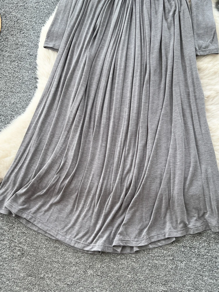 Afslanken Lange Sve Maxi Dr Dames Hoge Taille Gedrapeerd V-Ne Ci Pendelen Sle Polyestervezel A-lijn Zomer Dr