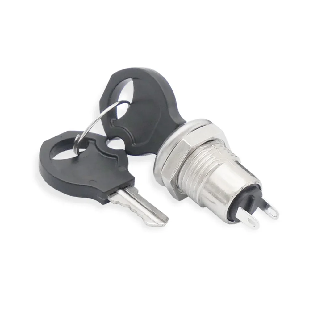 Zinc Alloy Power Lock Two-pin Base Station Electronic Equipment Lock Switch Power Lock Keys Electrical Outlet Switch Parts