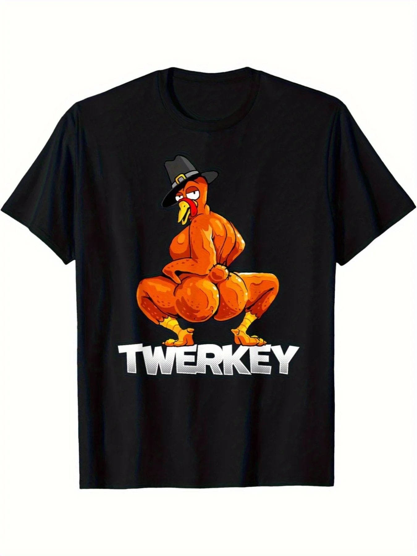 

Retro Turkey "TWERKEY" T-Shirt - 100% Cotton, Top Hat Turkey, Thanksgiving Funny Tee