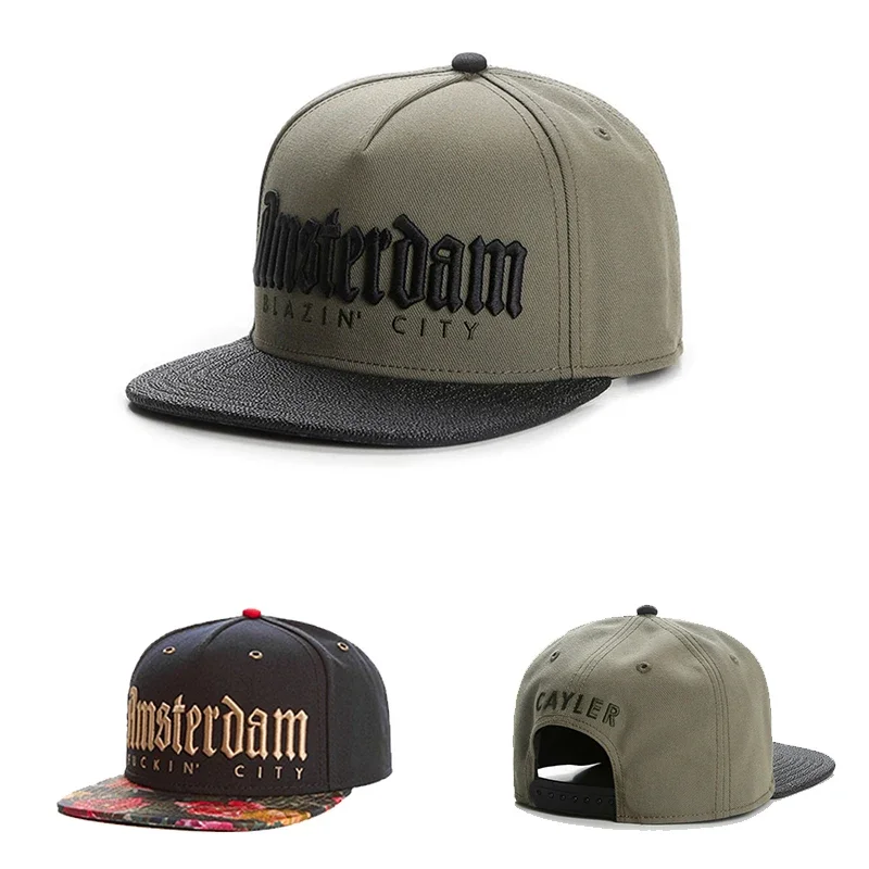 Vintage Hip hop Baseball Cap Men Women Unisex High Street Flat Brim Hat New Fashion Accessory Letter Pattern Hats