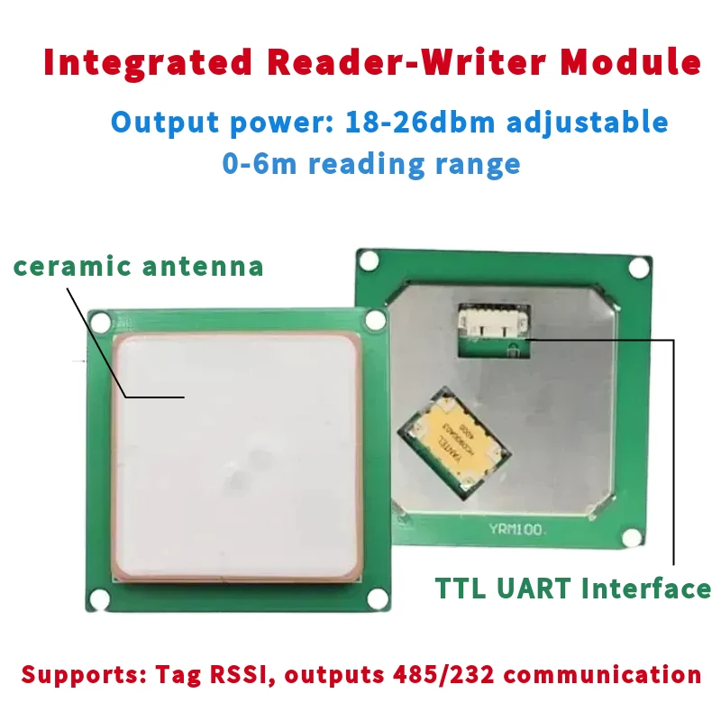YRM100 Mini Embedded UHF RFID Reader Writer 1-5.5dbi Integrated Antenna USB TTL Raspberry Pi Access Control Card Reader