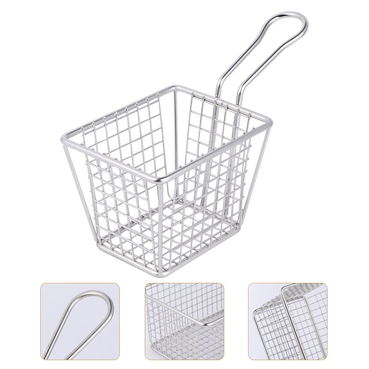 Square Mesh Frying Basket Mini Food Colander Mesh Filter Basket for Potatoes Chips French Fries Perfect for Home Kitchen Cooking view 5