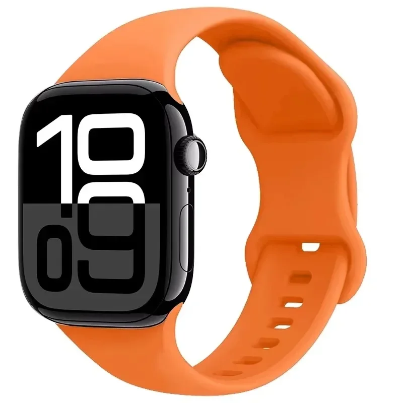 Tali Silikon untuk Apple Watch Band 10 46Mm 42Mm 9 8 7 45Mm 41Mm Ultra 2/1 49Mm Gelang Gelang untuk IWatch 6 5 4 SE 44Mm 40Mm