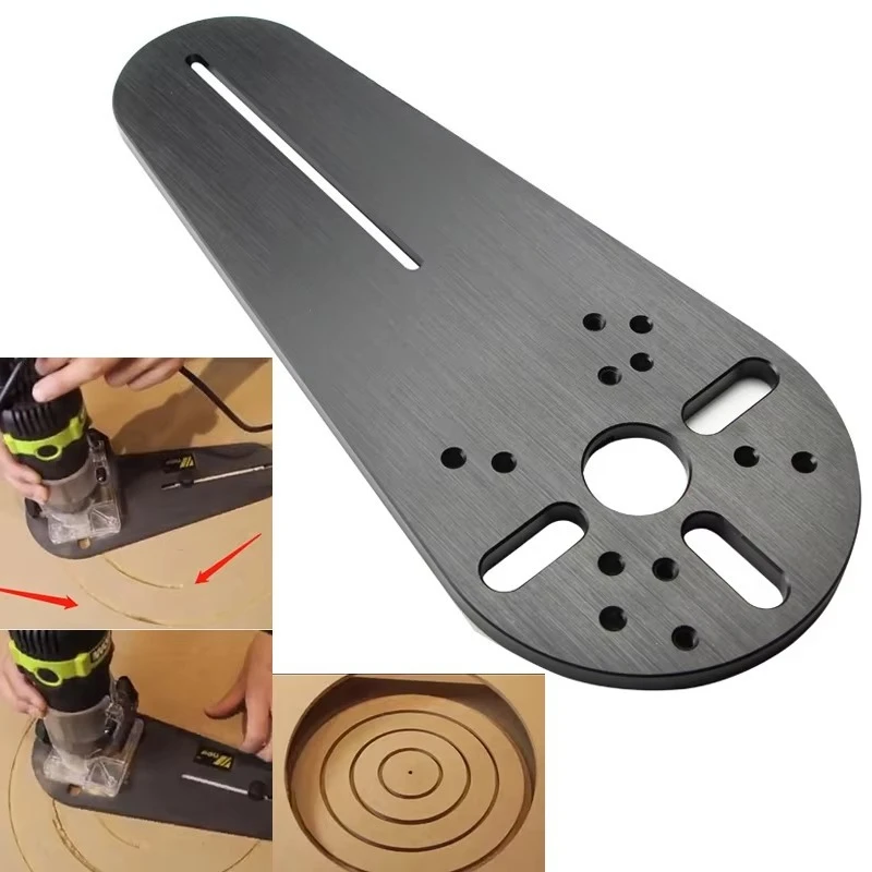 Electric Hand Trimmer Circle Cutting Guide Jig, Wood Router Circle Milling Accessory, Woodworking Tool