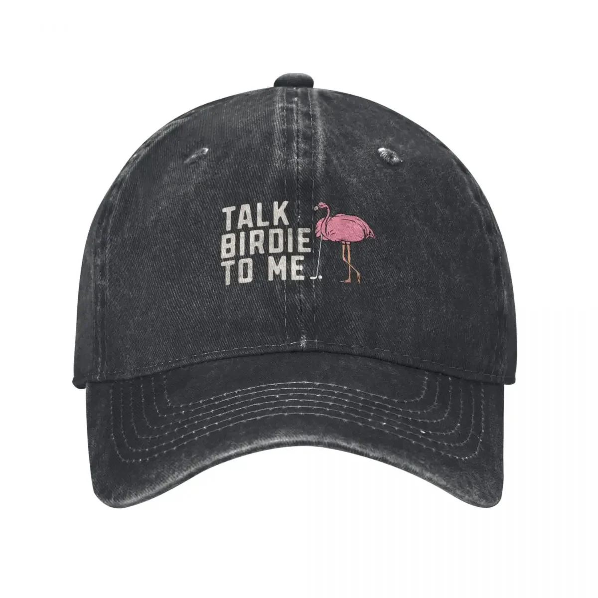 Flamingo Playing Golf Talk Birdie To Me Golf Funny Golfing Gift Baseball Cap Snap Back Hat Golf Wear Hood Mens Women's