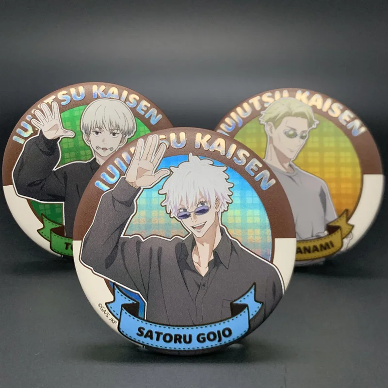 

75MM Anime Jujutsu Kaisen Inumaki Toge Nanami Kento Satoru Gojo Cosplay Relief Badge Birthday Xmas Gift Backpack Decoration