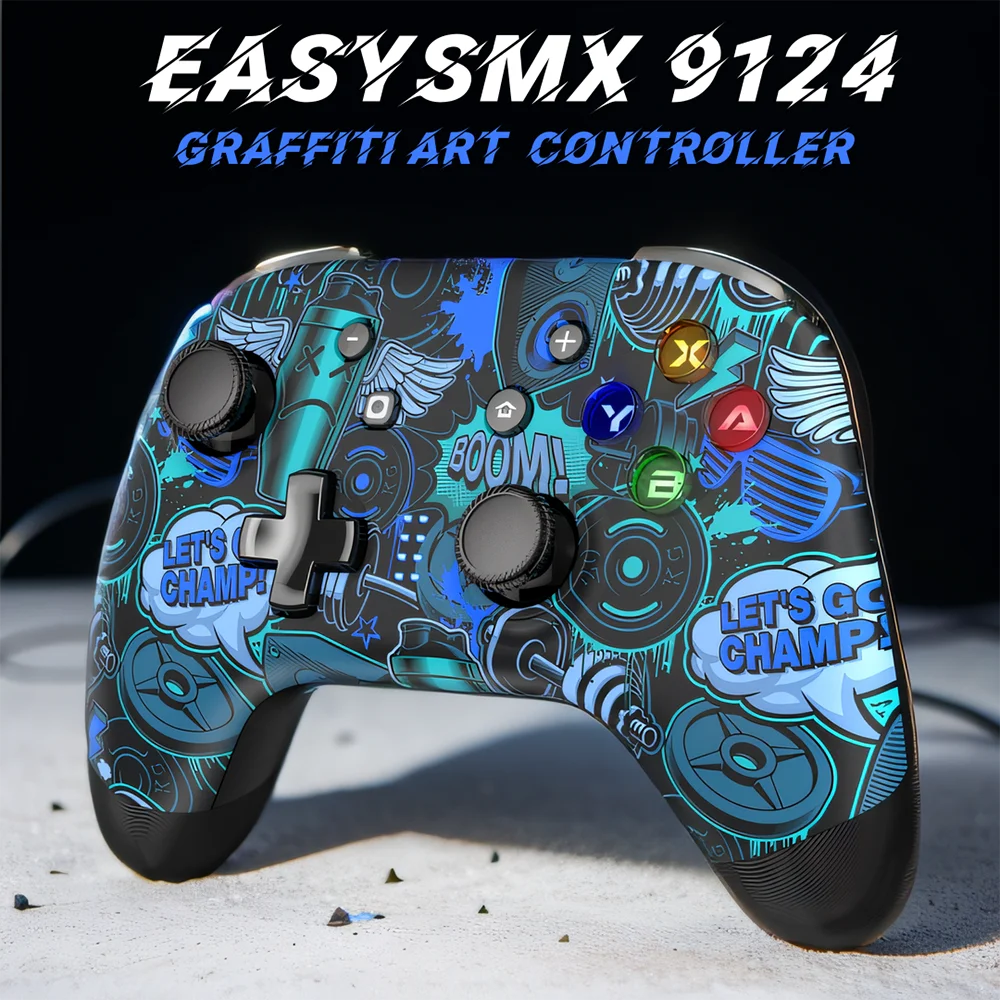 

EasySMX 9124 Wireless Gamepad, Bluetooth Controller for Samsung Smart TV, PC, Nintendo Switch, Steam Deck, Phone, Graffiti