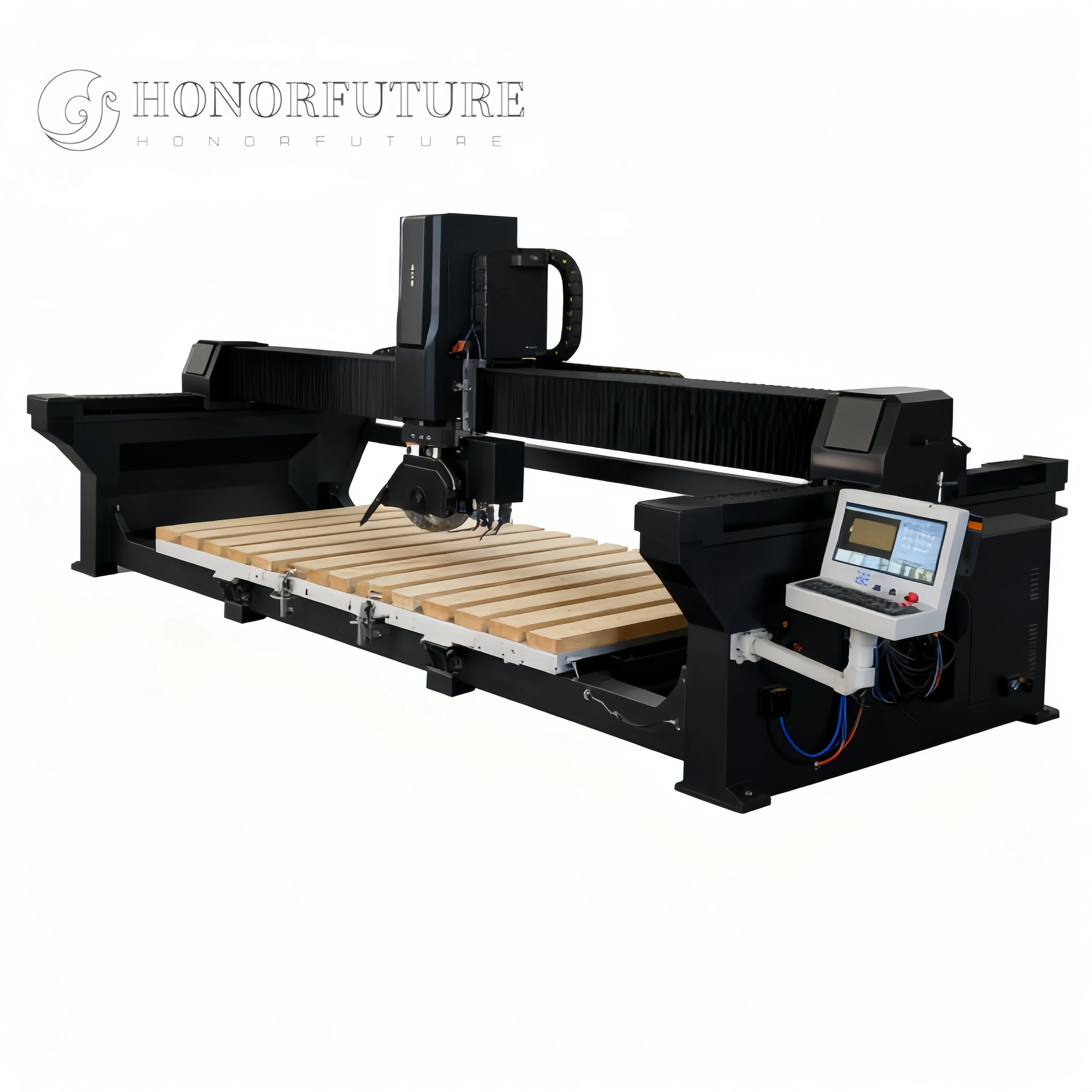High Precision 3220 Stone Working Machinery 5 Axis CNC Bridge Saw 3200*2000mm Quartz Marble Cutting Machine for Granite for Sale