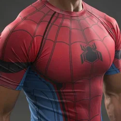 New 2024 Mens Fitness T-Shirt Cosplay Spiderman Captain America Winter Soldier T Shirt Avengers Costume Superhero Mens Tshirts