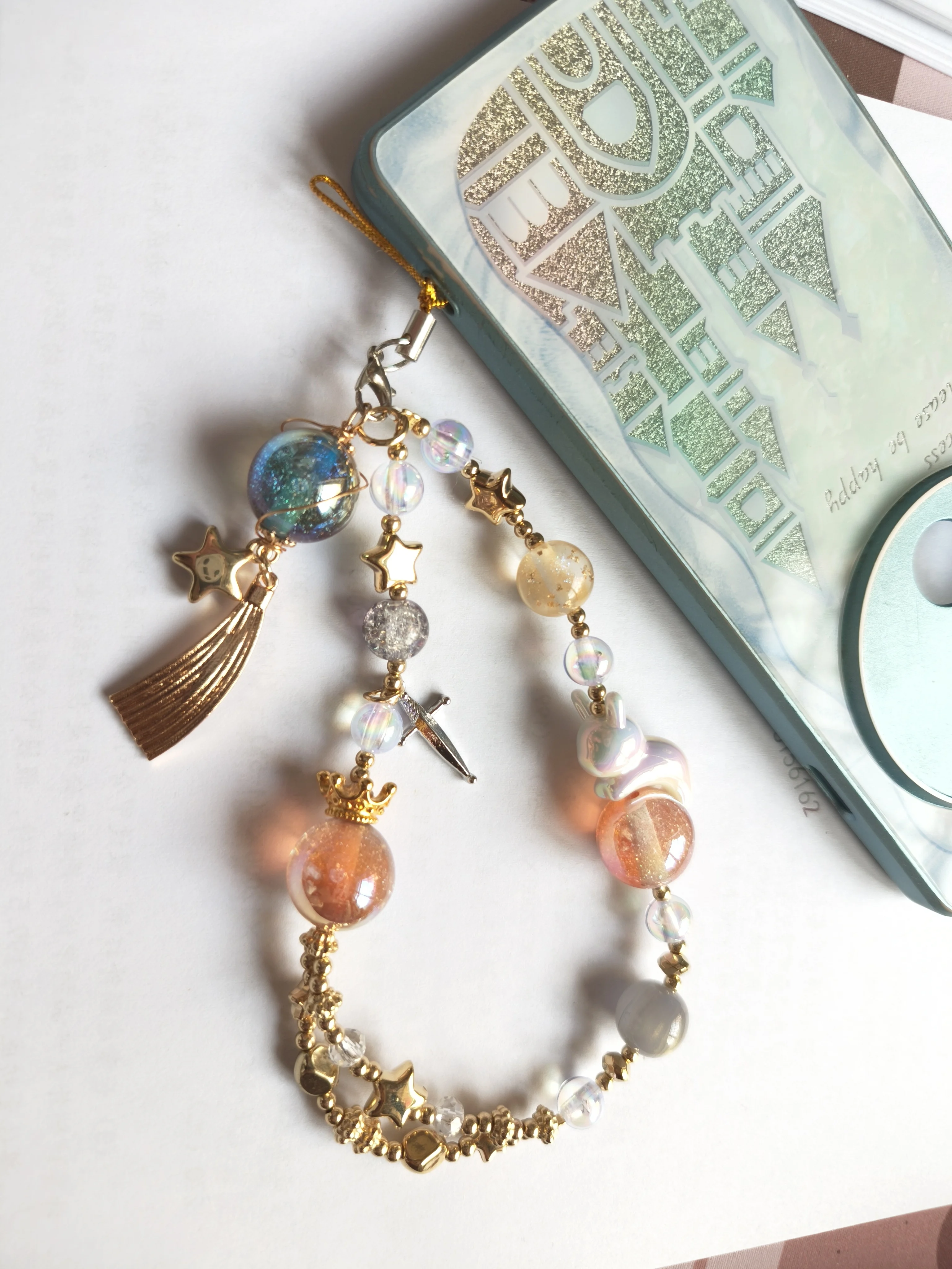 

Game Love and Deepspace Xavier Cosplay Phone Chain Star Bead Backpack Pendant KeychainCosplay Doll for Kids Gift