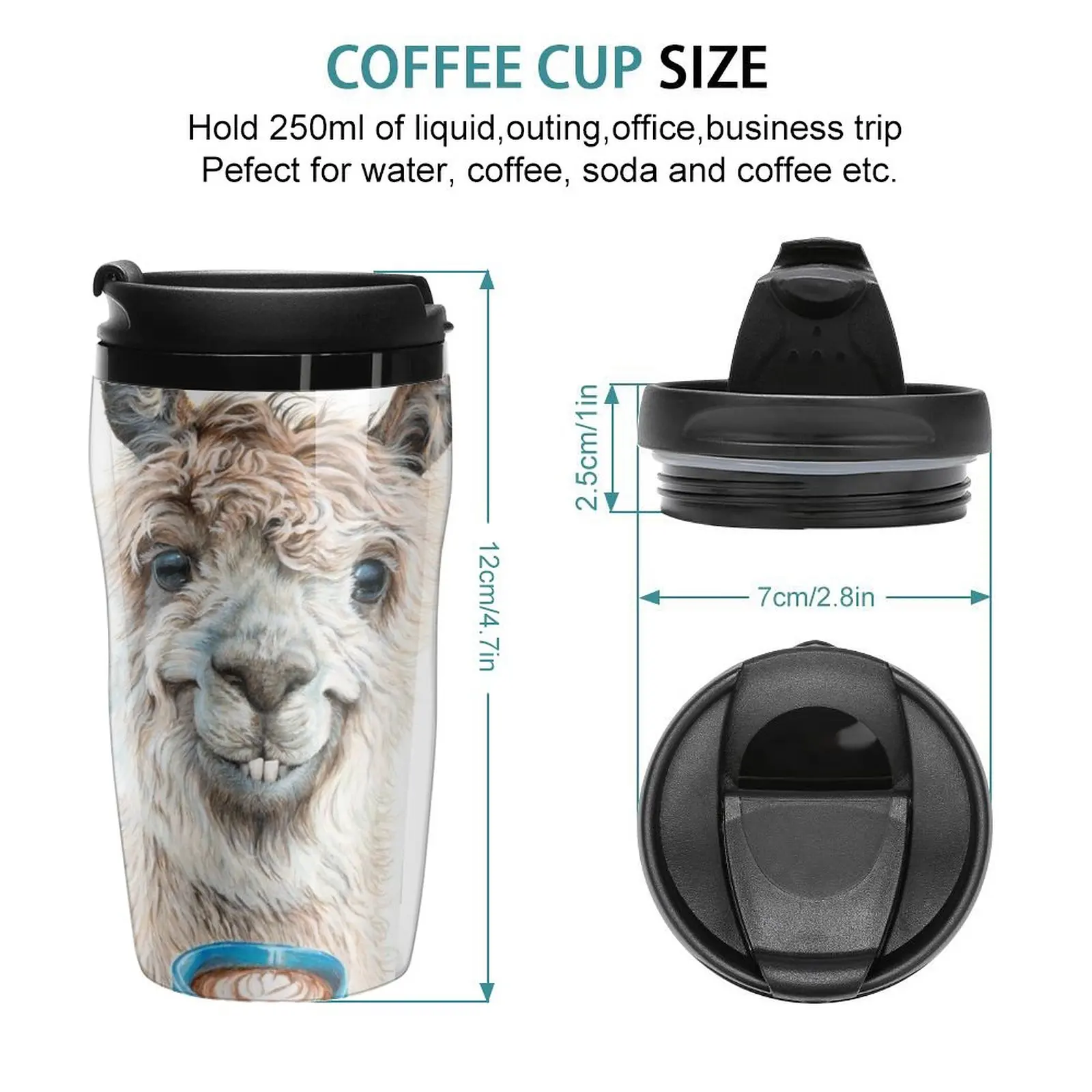 New Llama Latte Travel Coffee Mug Latte Cup Tea Cup Breakfast Cups Coffee Mug