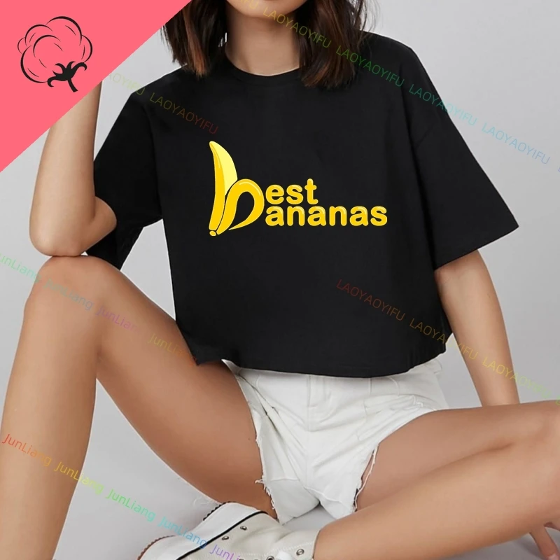 Best Bananas Top Women Fashion Letter Art Fruit Graphic T Shirts 100% cotton Tee Men's T-shirts for Men Clothing Mens Clothes